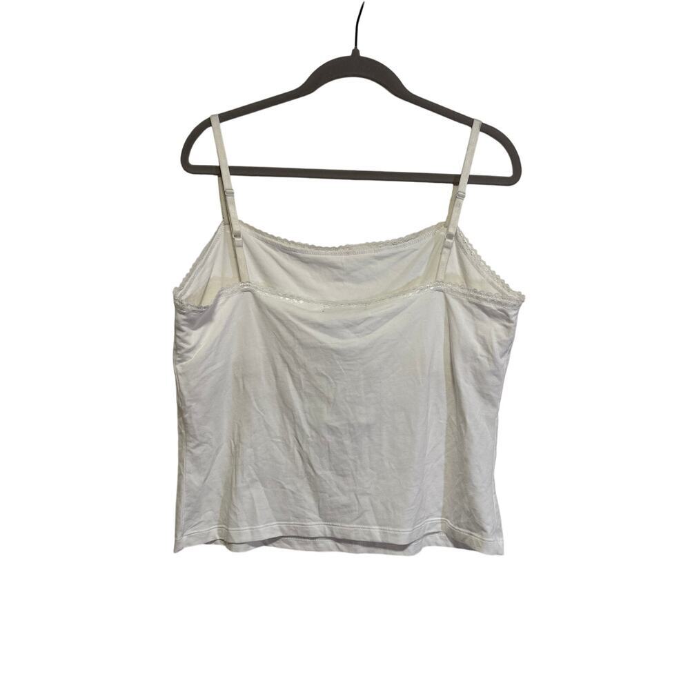 Apostrophe Women's White Lace Trim Stretch Camisole Tank Top XL 18-20 - Picture 6 of 6